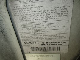 2002 MITSUBISHI DIAMANTE LS, 3.5L AUTO, COLOR WHITE, STK 153709